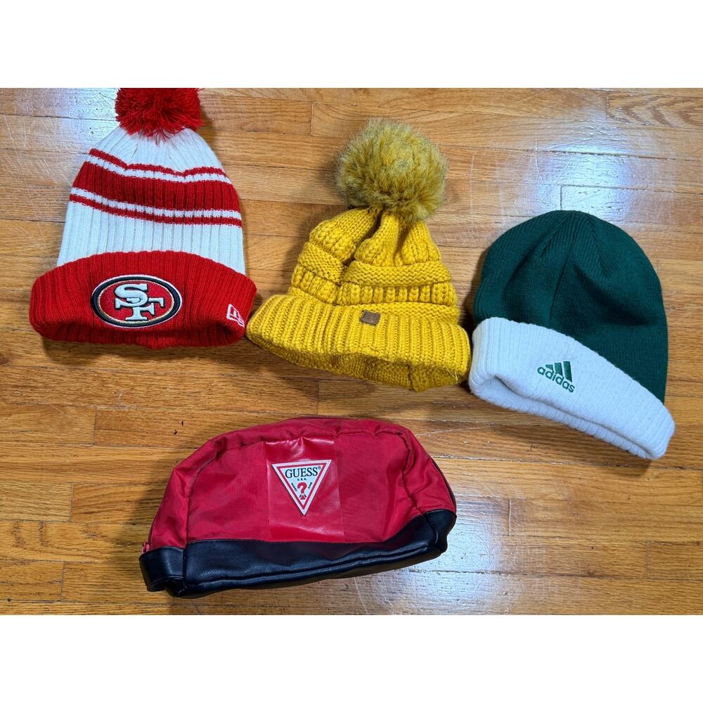 49ers Beanie Lot Adidas Knit Hats Guess Bag Bundle Winter Caps